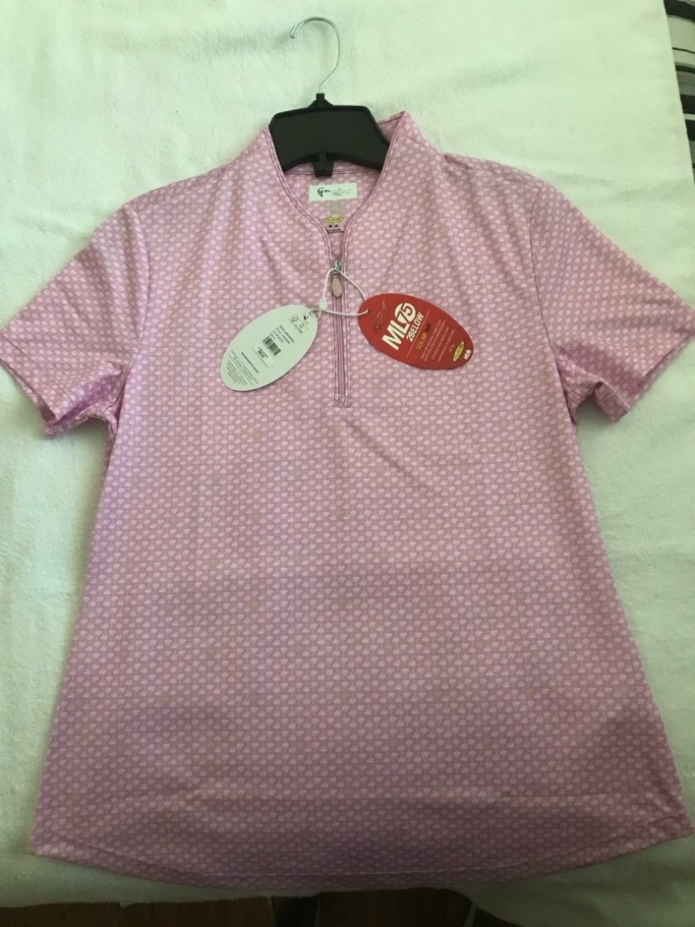 Women's Pink Short-Sleeve Half-Zip Performance Shirt